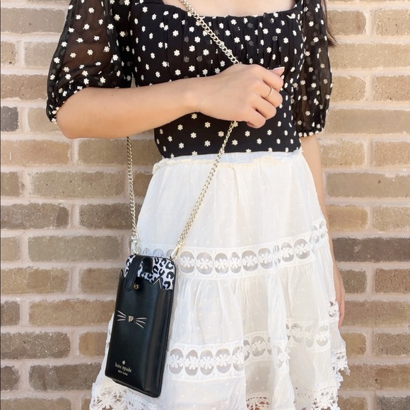 Kate Spade Meow Cat North South Tab Phone Crossbody - Picture 3 of 4
